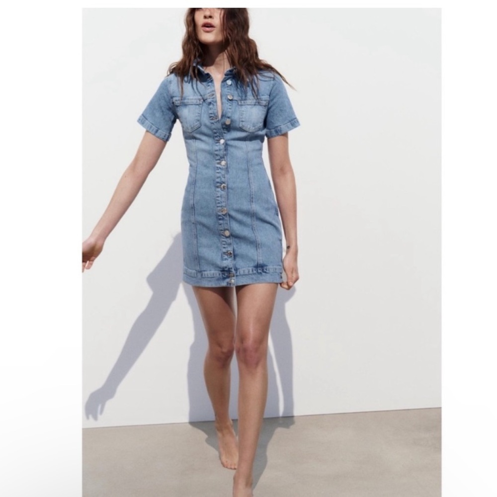 Zara Blue Denim Dress